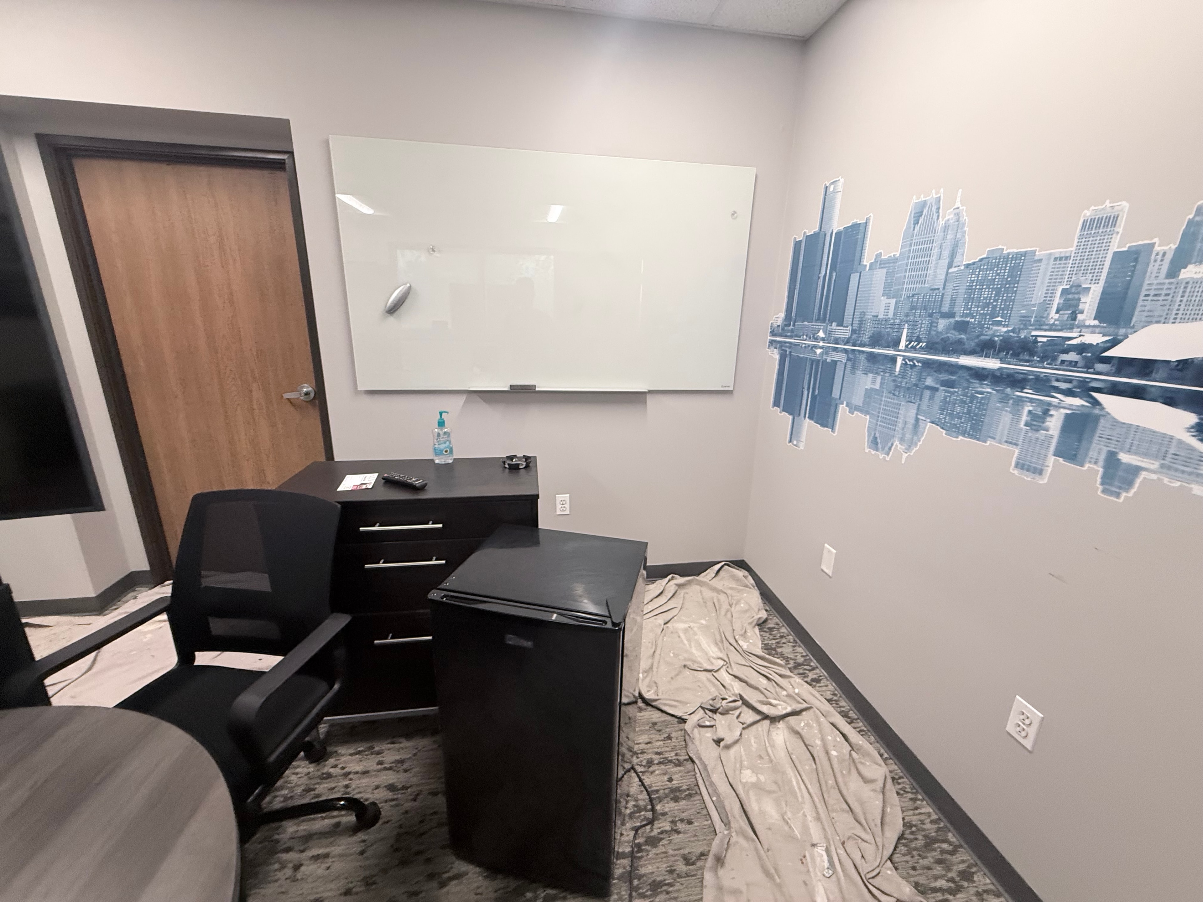 Office Interior — Detroit Mural & Two-Tone Walls
